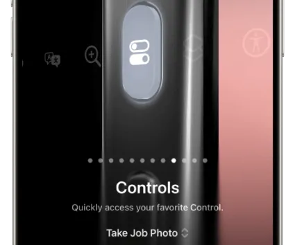 iPhone Action Button shortcut interface for quick access to ServiceM8 features