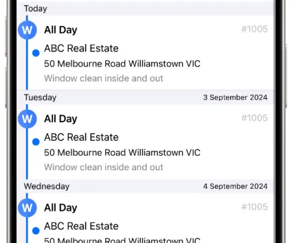 ServiceM8's improved all-day and multi-day job visibility in calendar view