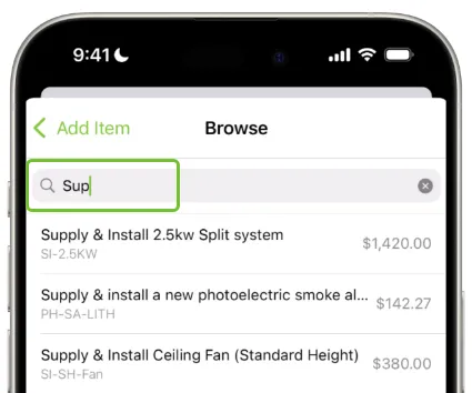 ServiceM8's new Bundles search interface