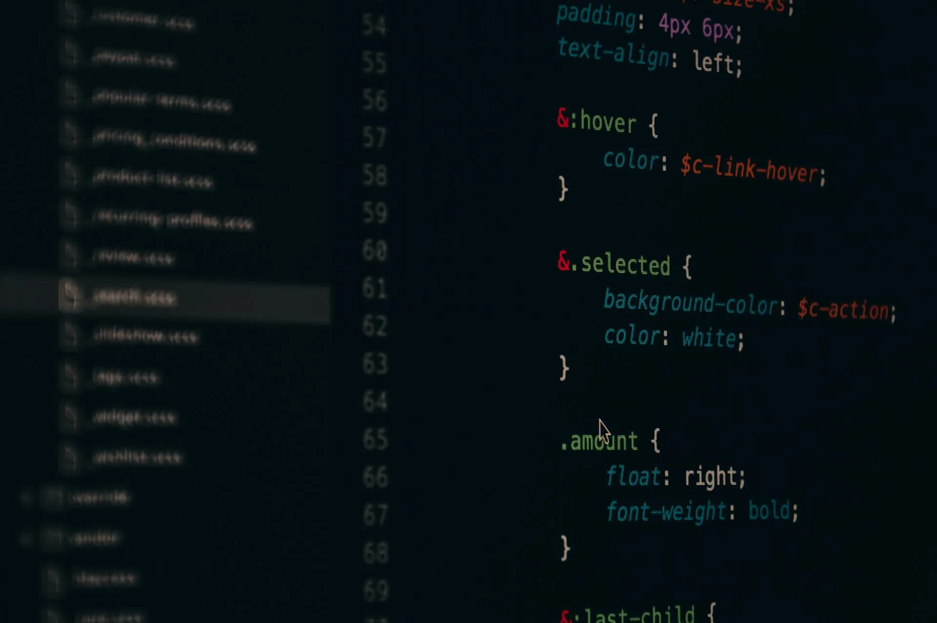 Detailed view of framework code implementation showing the complexity and structure of modern web development